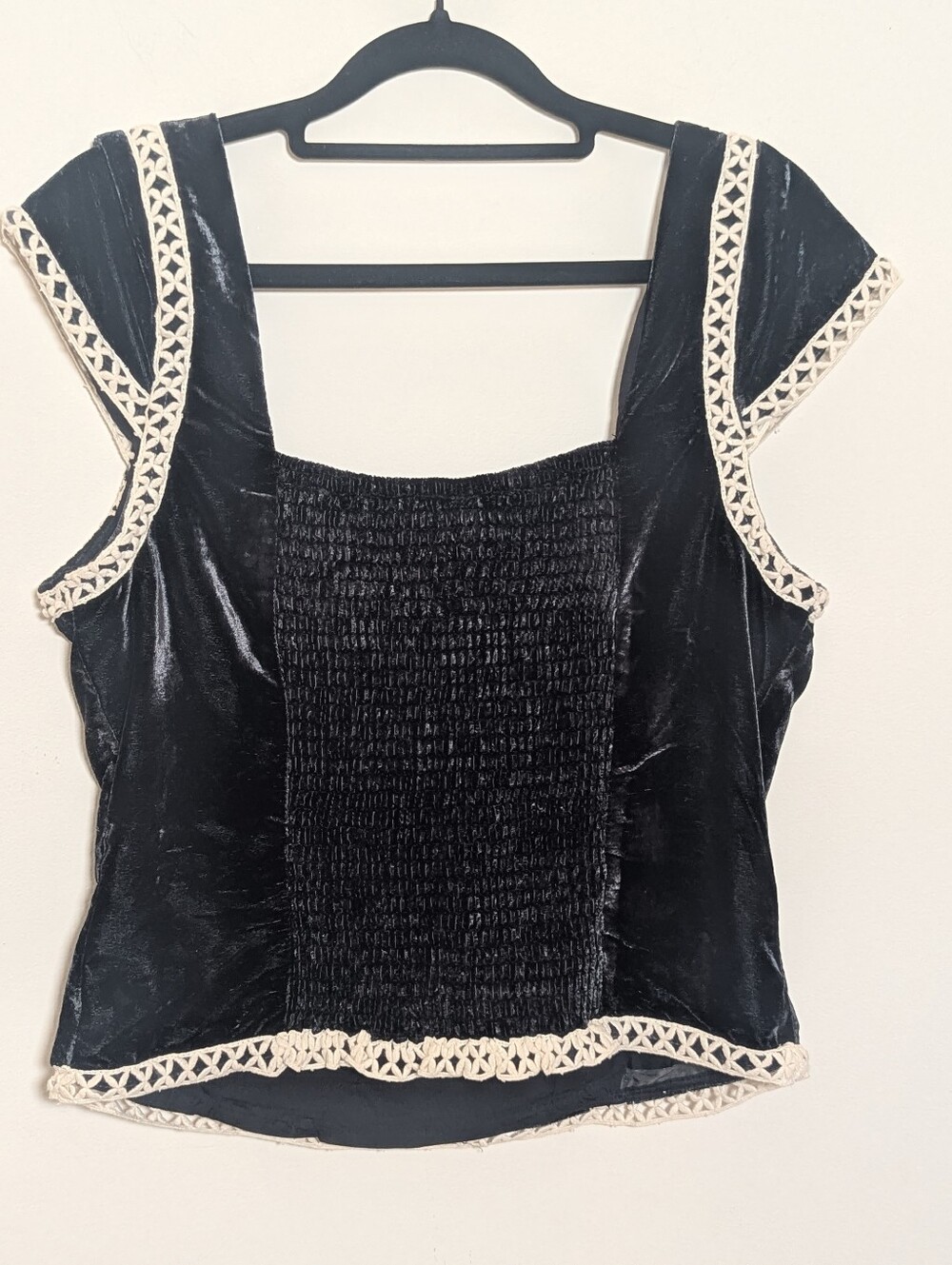 Free People Tyler Velvet Corset Top Black Cream Size M NWT MSRP $148 - Picture 8 of 9